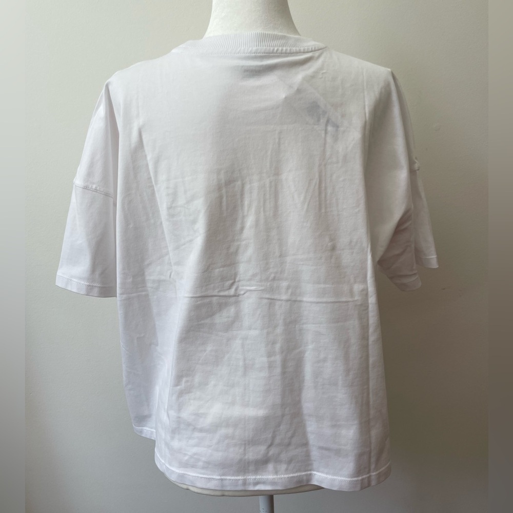 Calvin Klein White Cotton T-shirt Puff Letter Boxy Size XL NWT Classic 90s Y2K - Picture 4 of 7